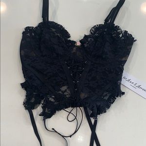 For Love & Lemons Black Lou Lace Bustier